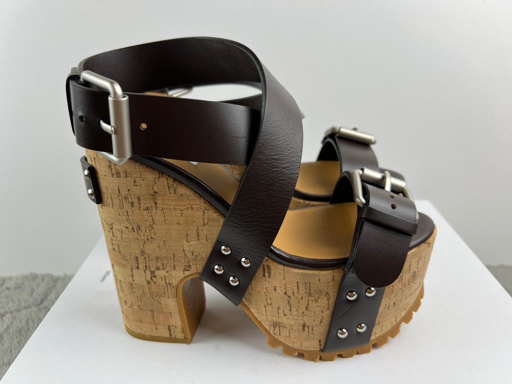 Moschino Cork Buckle Platform Sandals