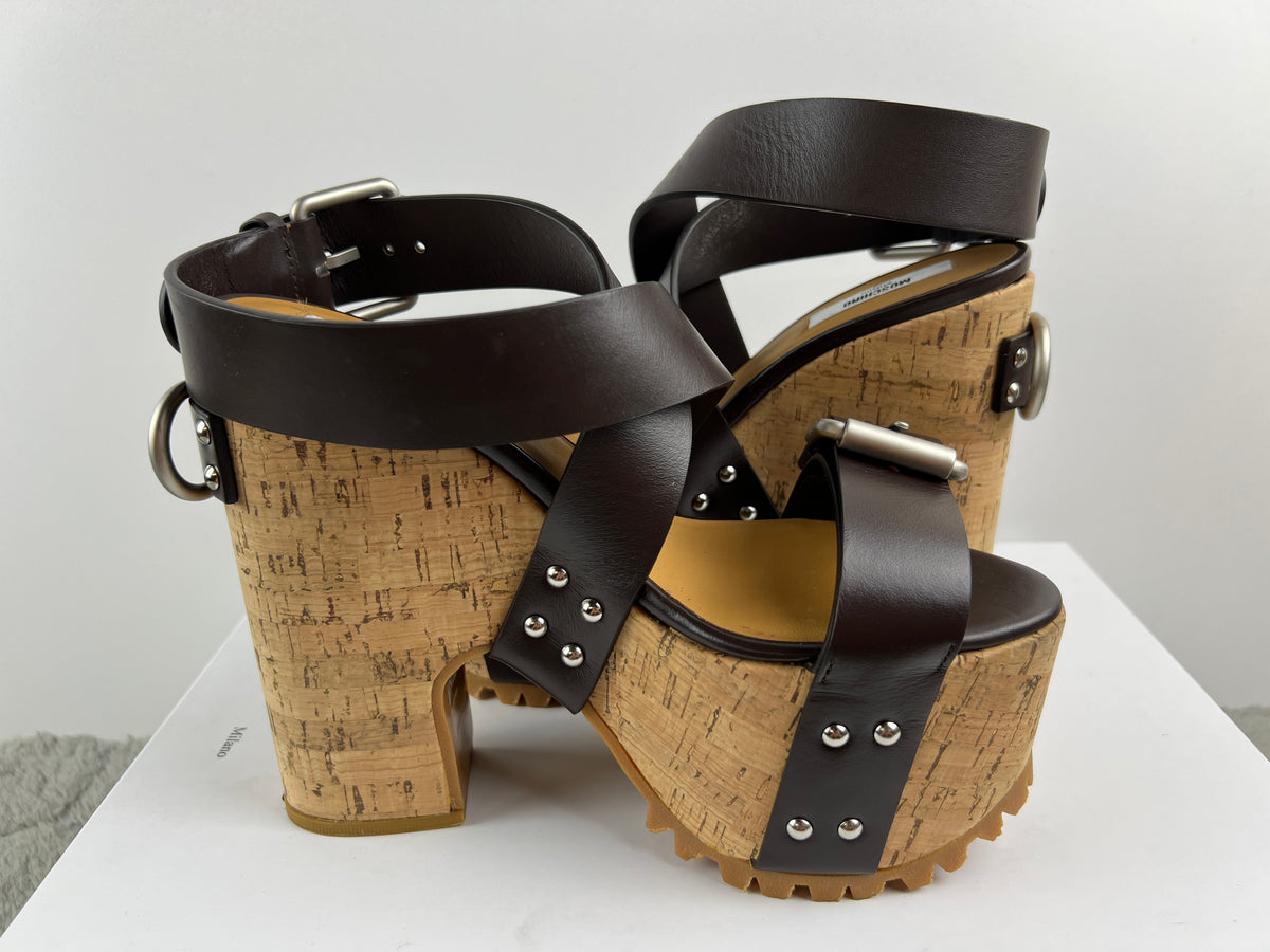Moschino Cork Buckle Platform Sandals