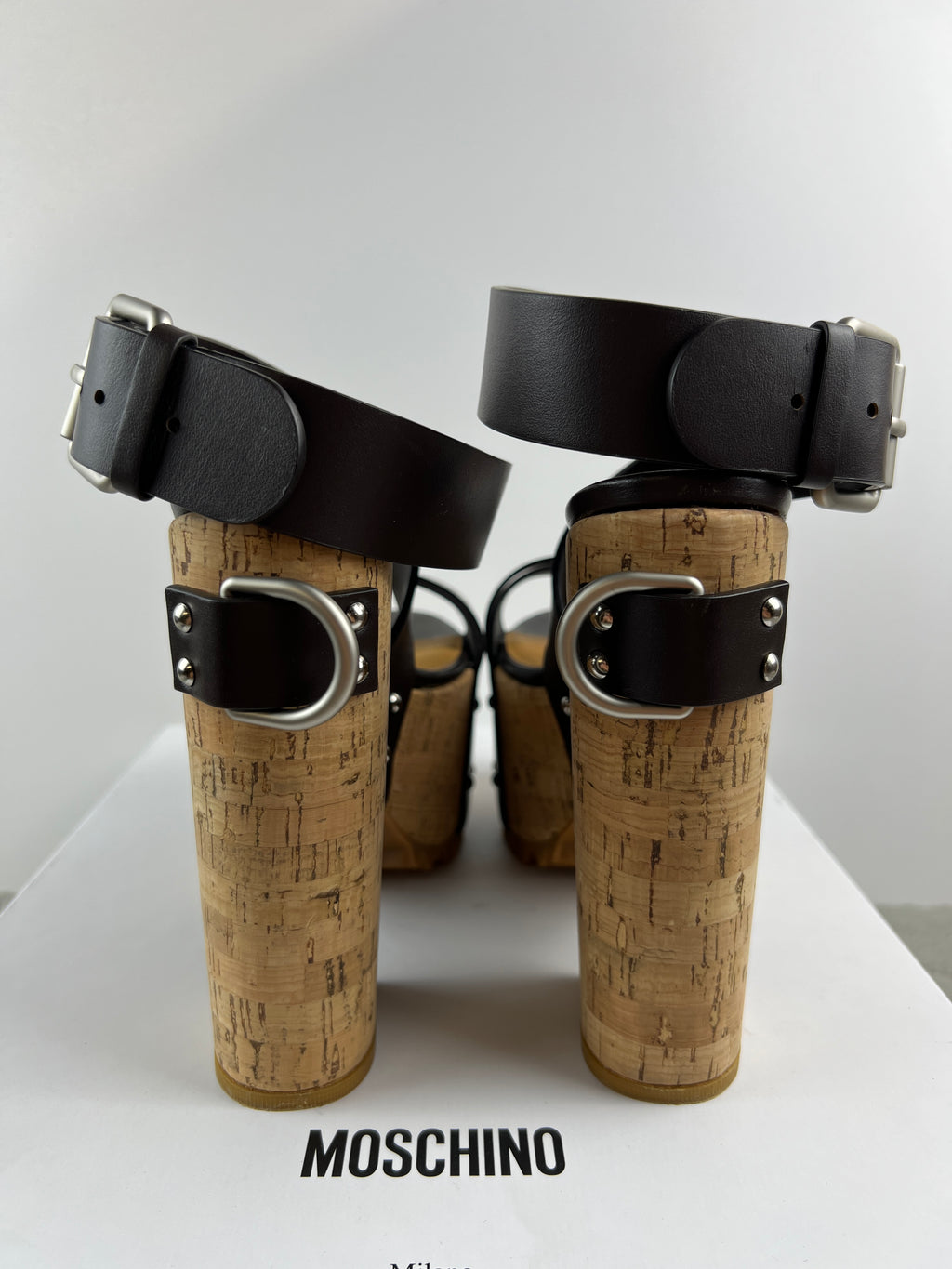 Moschino Cork Buckle Platform Sandals