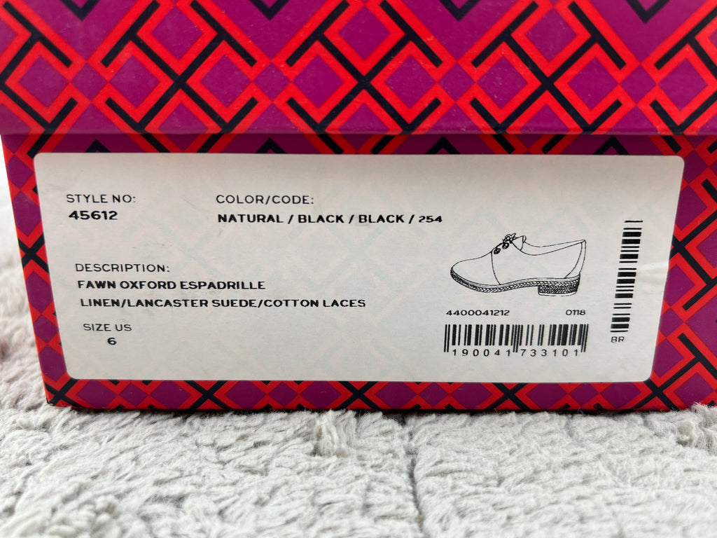 TORY BURCH FAWN OXFORD ESPADRILLE